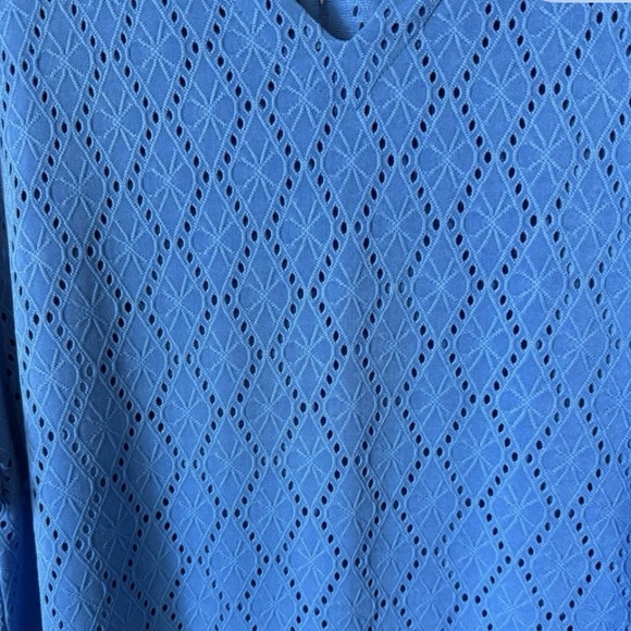 Ruby Rd. Azure Blue Eyelet Top-NWT - Picture 3 of 3